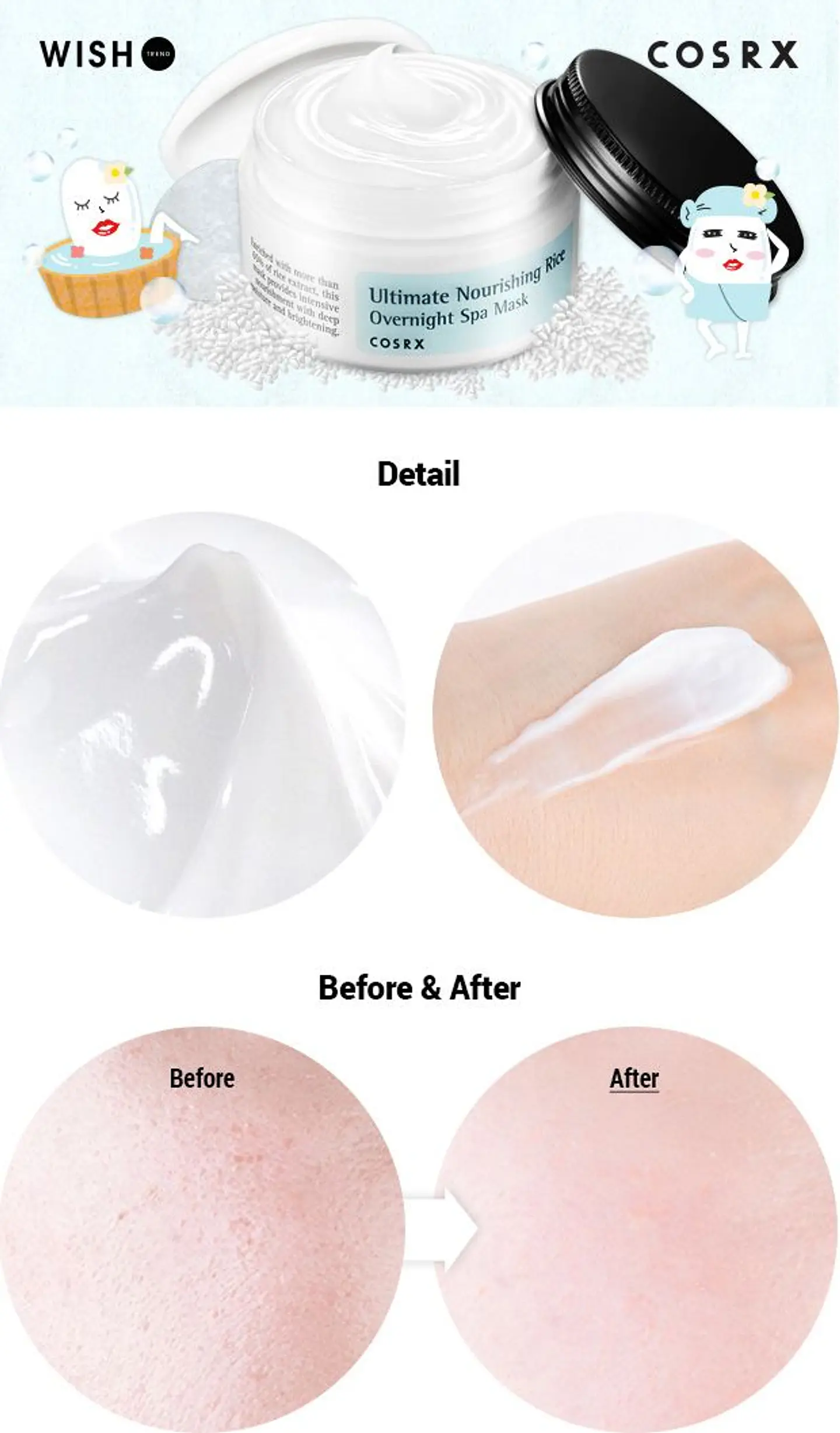 PRÓXIMAMENTE Ultimate Nourishing Rice Overnight Spa Mask (COSRX) - 60ml Mascarilla nocturna aclarante e hidratante 4