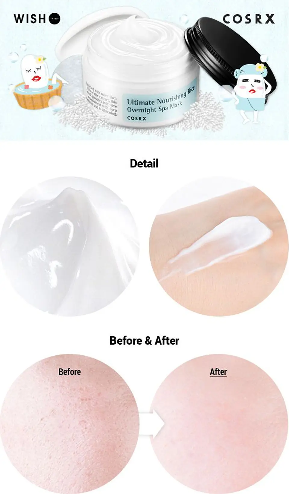 PRÓXIMAMENTE Ultimate Nourishing Rice Overnight Spa Mask (COSRX) - 60ml Mascarilla nocturna aclarante e hidratante 4