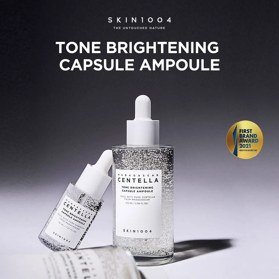 Madagascar Centella Tone Brightening Capsule Ampoule (SKIN1004) - 100ml Serum calmante y aclarante con 77% centella y 4% niacinamida 6