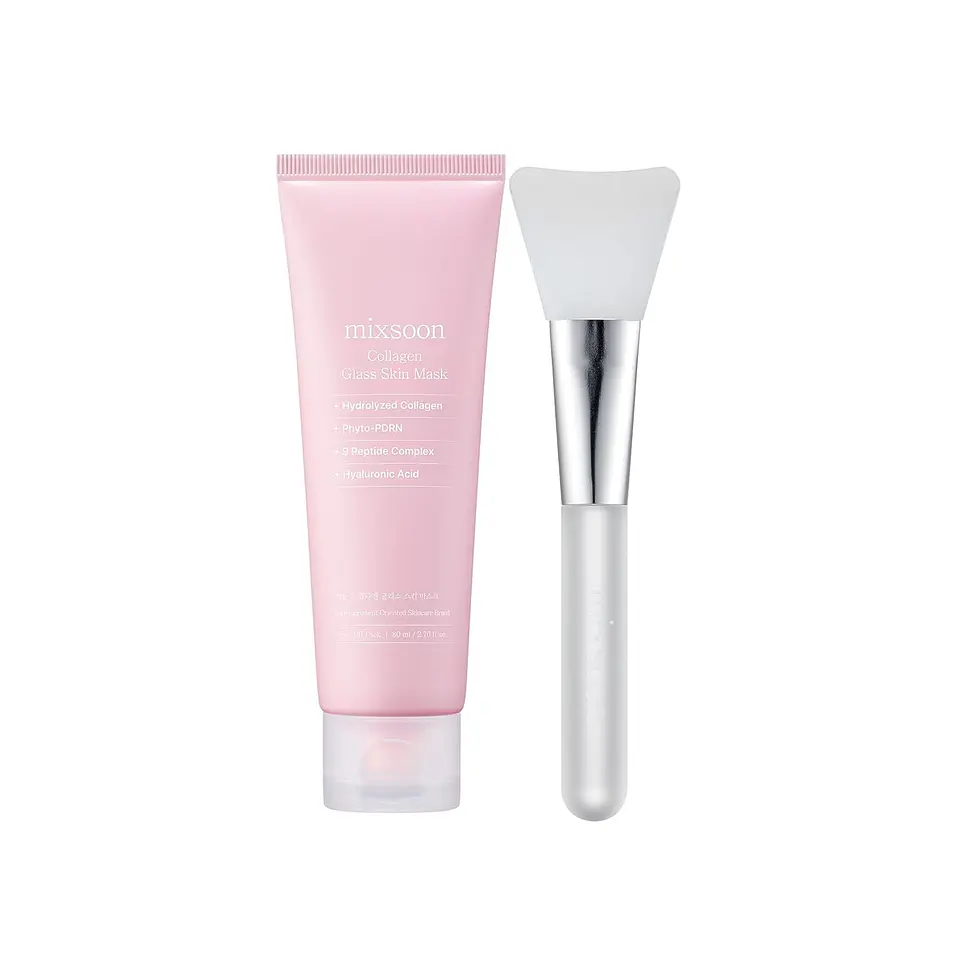 Collagen Glass Skin Mask (Mixsoon)  -80ml Mascarilla de colágeno iluminadora efecto glow 3