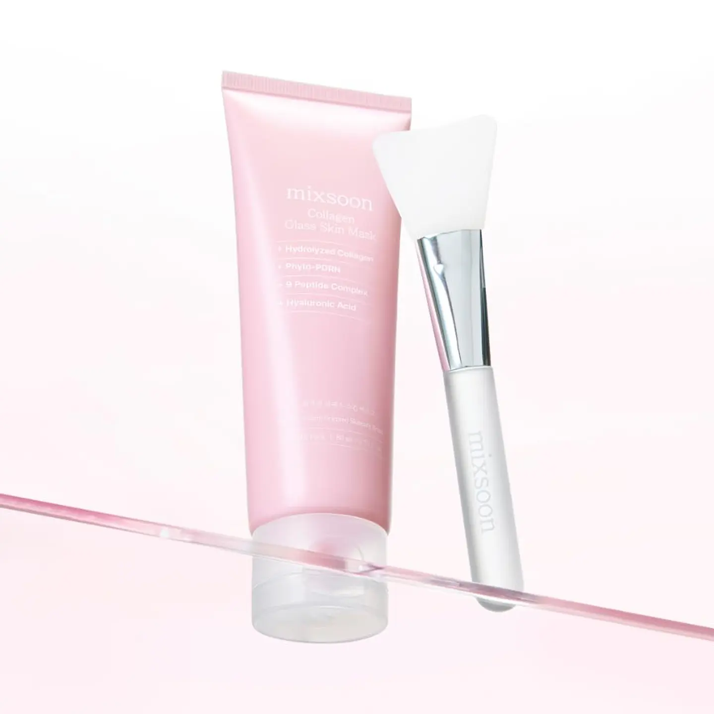 Collagen Glass Skin Mask (Mixsoon)  -80ml Mascarilla de colágeno iluminadora efecto glow 4