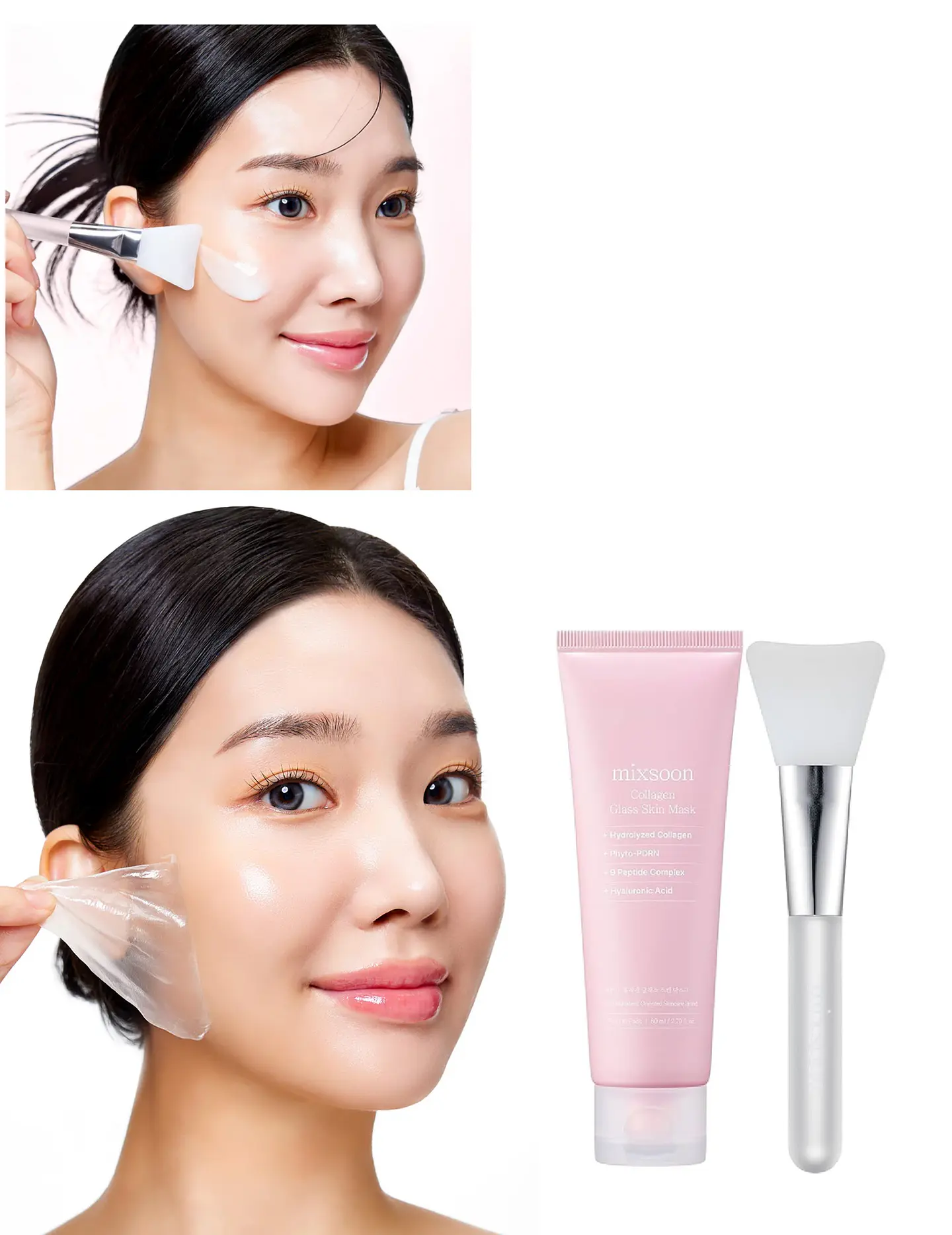 Collagen Glass Skin Mask (Mixsoon)  -80ml Mascarilla de colágeno iluminadora efecto glow 10