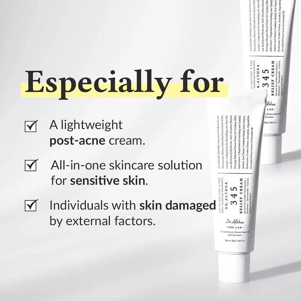 345 Relief Cream (Dr. Althea) - 50ml Crema calmante y aclarante pieles sensibles 2