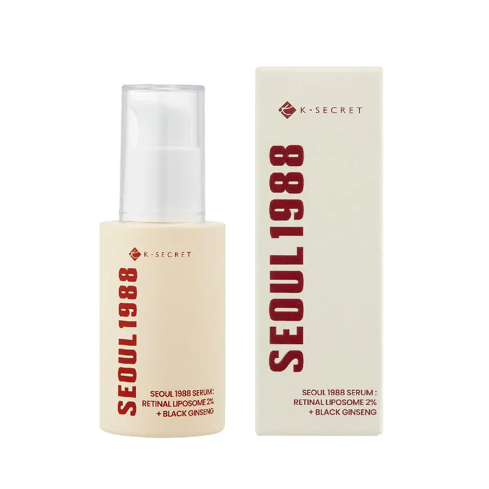 Seoul 1988 Serum: Retinal Liposome 2% + Black Ginseng (K-Secret) - 30ml  Serum antiedad con retinal y ginseng  1