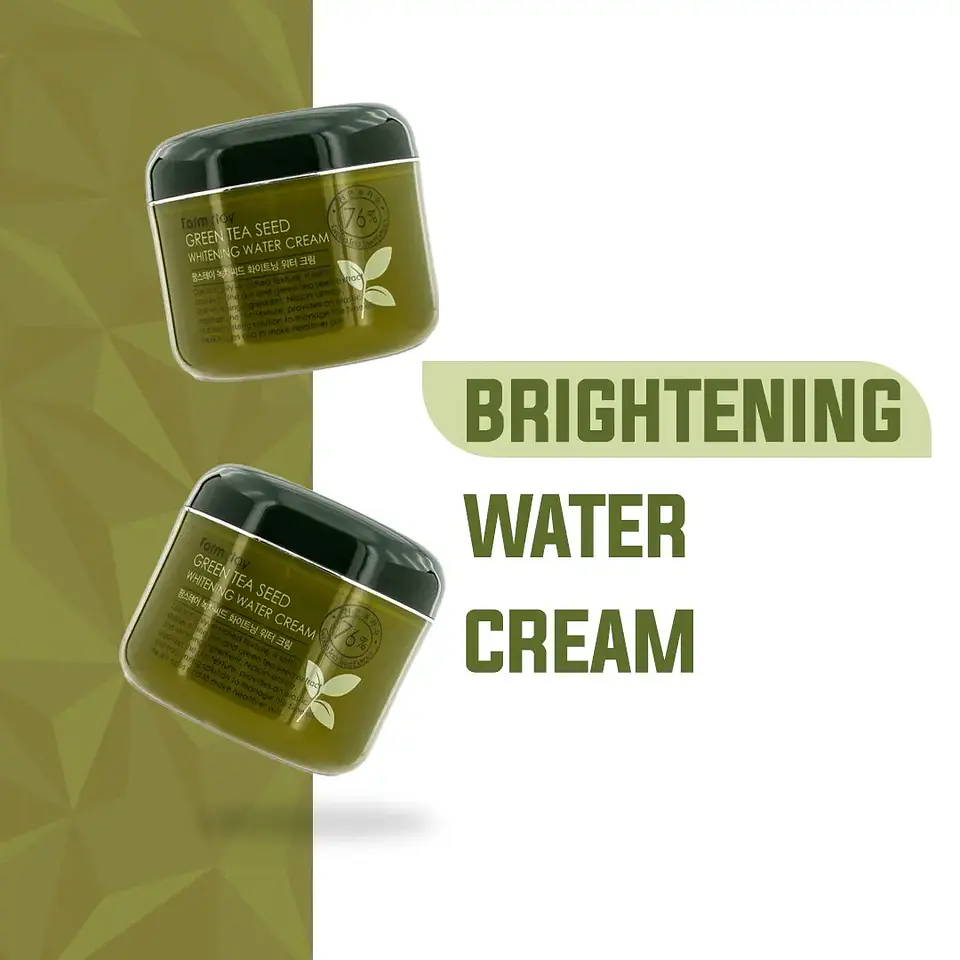 Green Tea Seed Brightening Water Cream (Farm Stay) -100ml Crema aclarante 76% té verde  3