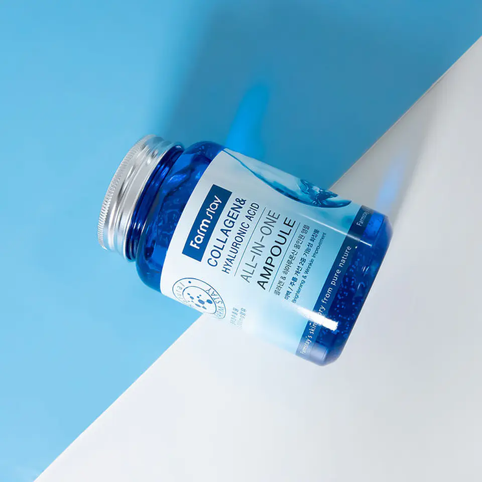 Collagen & Hyaluronic Acid Ampoule (Farm Stay) -250ml Serum colágeno antiarrugas tamaño grande 16