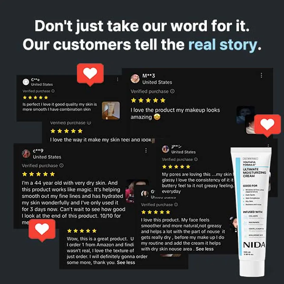 Youthful Formula™ Ultimate Moisturizing Cream (NIDA) - Crema antiedad con colágeno, péptidos, niacinamida y centella asiática 12