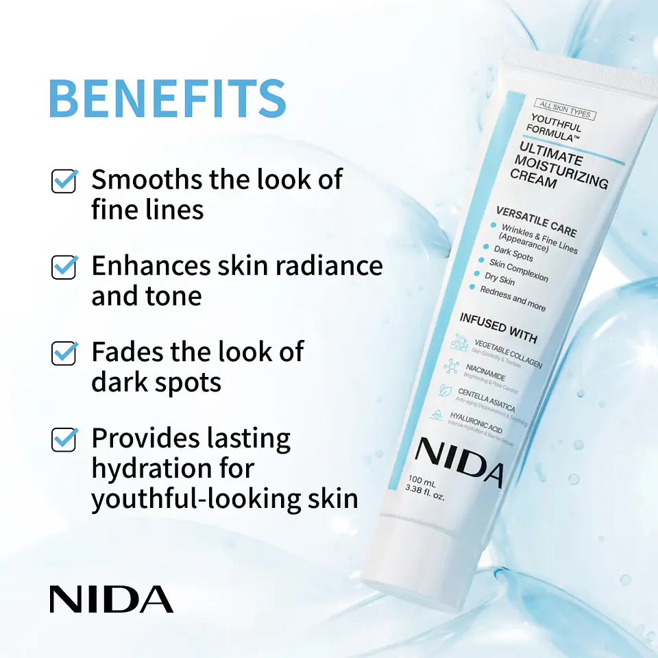 Youthful Formula™ Ultimate Moisturizing Cream (NIDA) - Crema antiedad con colágeno, péptidos, niacinamida y centella asiática 19