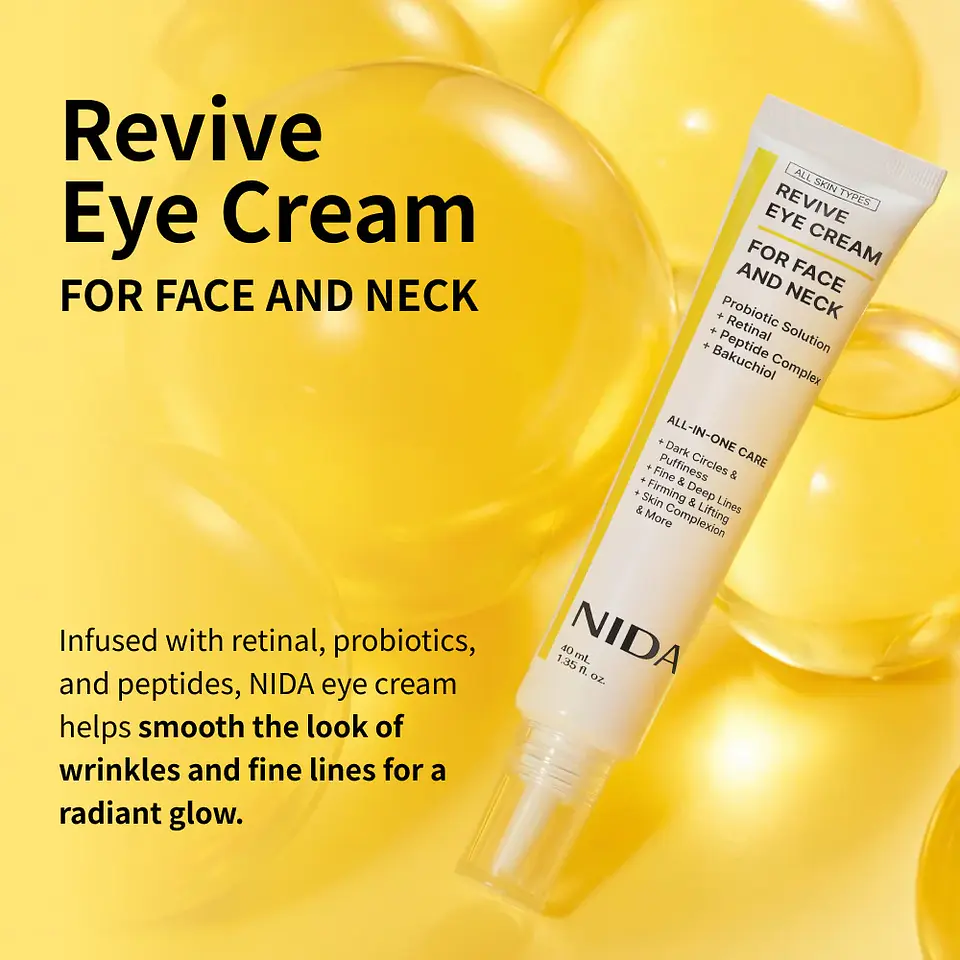 Revive Eye Cream For Face and Neck (NIDA) -40ml Crema antiedad para contorno de ojos, rostro y cuello  2