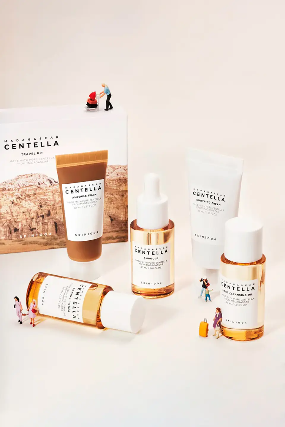 Madagascar Centella Travel Kit (SKIN1004) Set de miniaturas 1 Limpiador oleoso 30ml + 1 Limpiador en espuma 20 ml + 1 Tónico 30ml + 1 Serum 30ml + 1 Crema 30ml 2