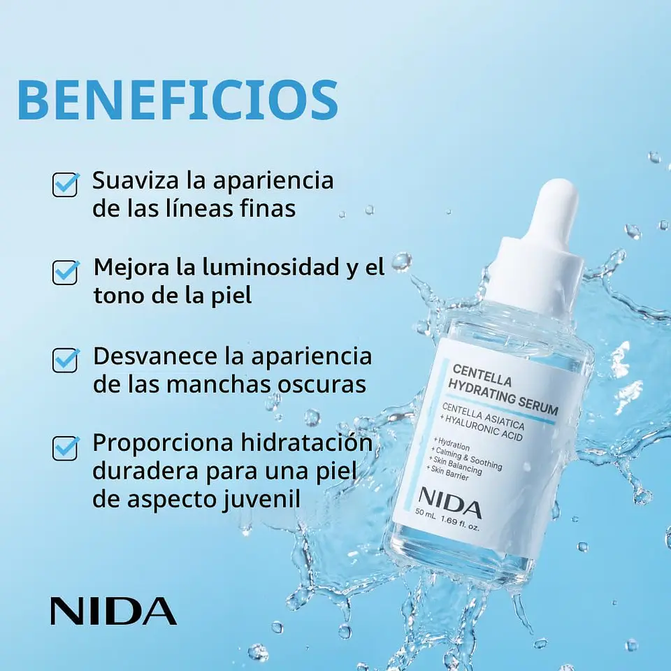 Centella Hydrating Serum (NIDA) - 50ml Serum calmante hidratante con centella asiática y ácido hialurónico 4