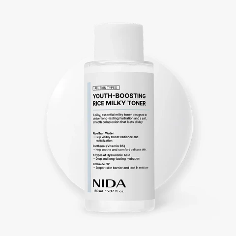 Youth-Boosting Rice Milky Toner (NIDA) - 150ml Tónico aclarante e hidratante con extracto de arroz y niacinamida