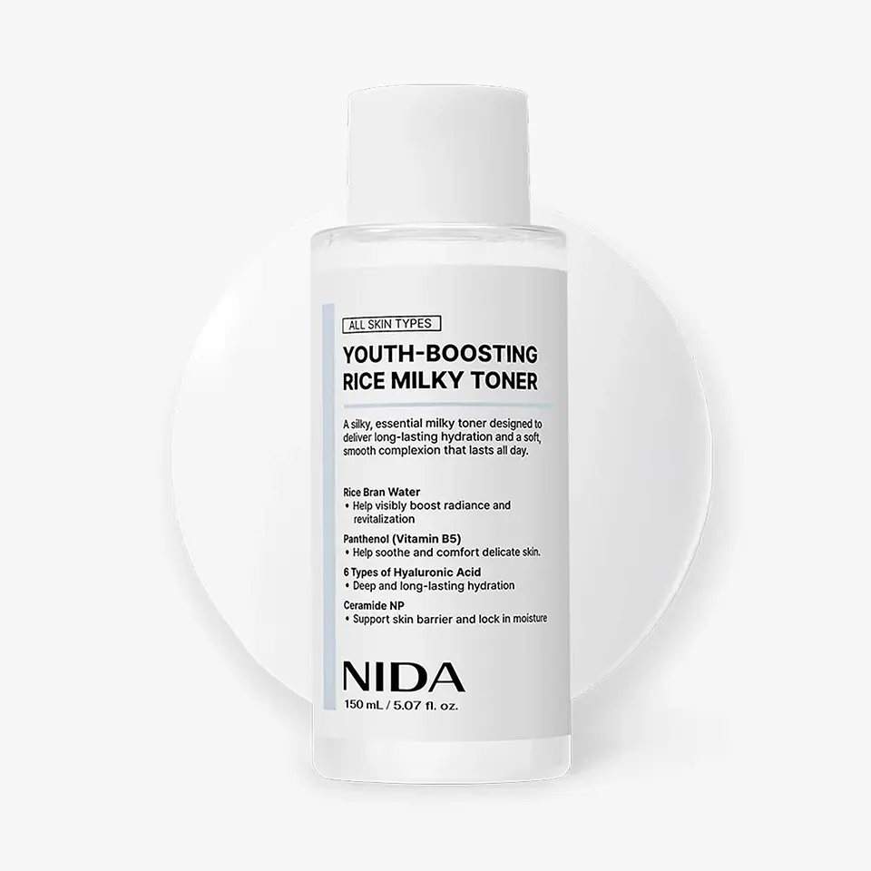 Youth-Boosting Rice Milky Toner (NIDA) - 150ml Tónico aclarante e hidratante con extracto de arroz y niacinamida 1