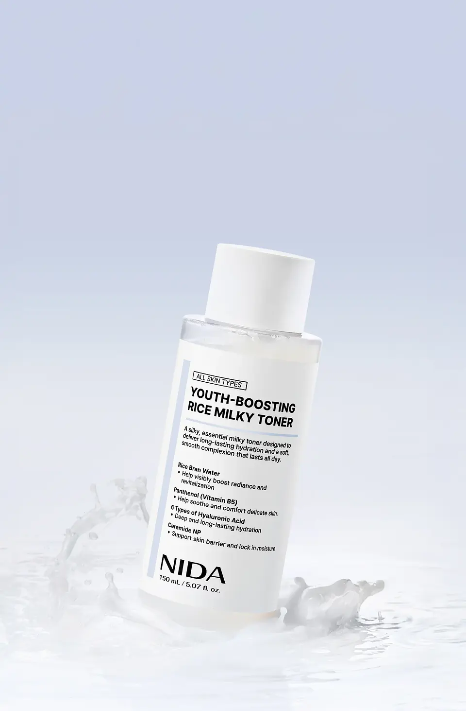 Youth-Boosting Rice Milky Toner (NIDA) - 150ml Tónico aclarante e hidratante con extracto de arroz y niacinamida 6