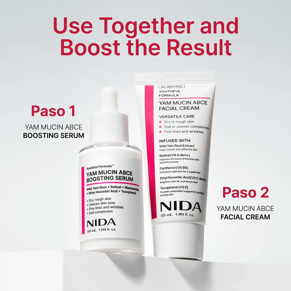 Youthful Formula™ Yam Mucin ABCE Boosting Serum (NIDA) - 50 ml Serum antiedad y regenerador con vitaminas A, B, C, E y retinal 4