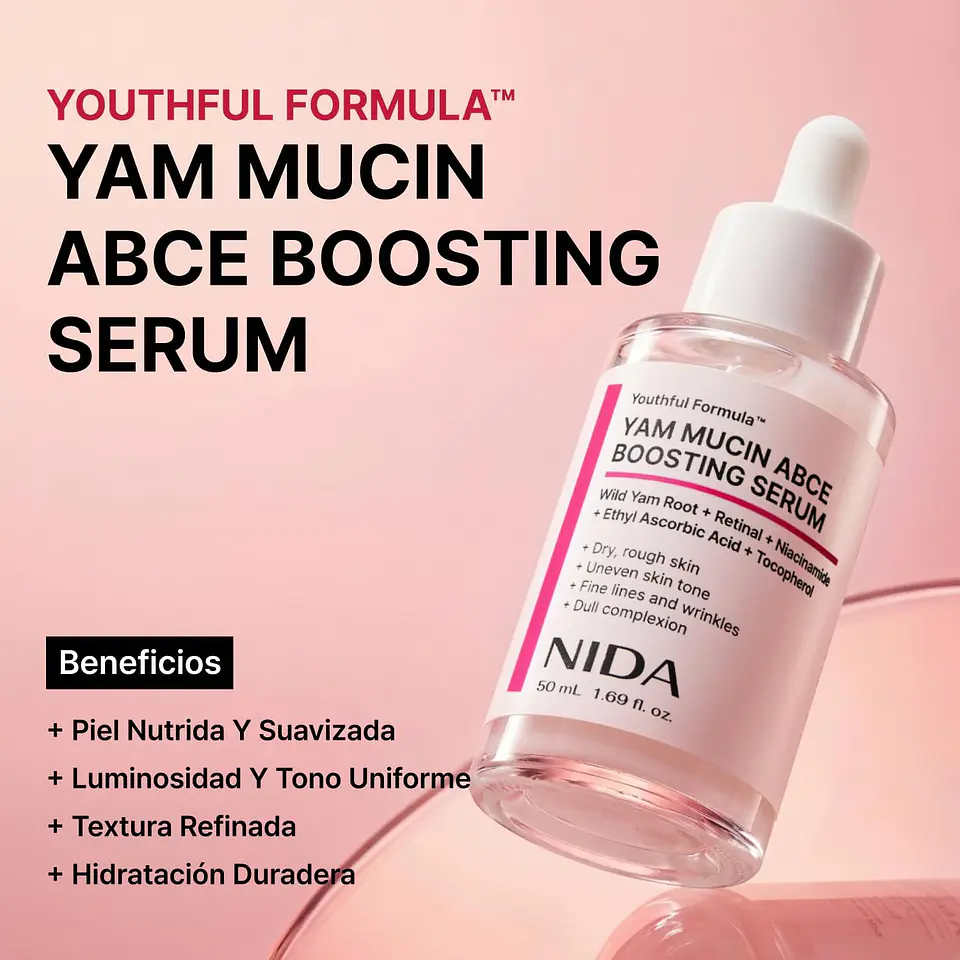 Youthful Formula™ Yam Mucin ABCE Boosting Serum (NIDA) - 50 ml Serum antiedad y regenerador con vitaminas A, B, C, E y retinal 5