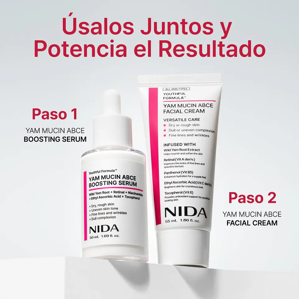 Youthful Formula™ Yam Mucin ABCE Cream (NIDA) - 55ml Crema antiedad y reparadora con vitaminas A, B, C y E y retinal 7