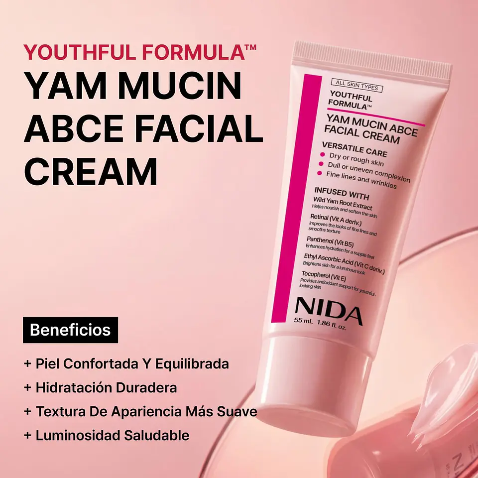 Youthful Formula™ Yam Mucin ABCE Cream (NIDA) - 55ml Crema antiedad y reparadora con vitaminas A, B, C y E y retinal 2