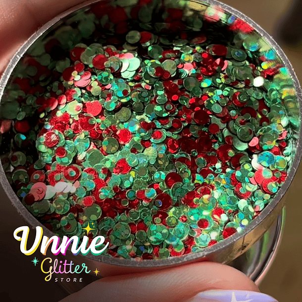 Glitter Bubble Red Green  