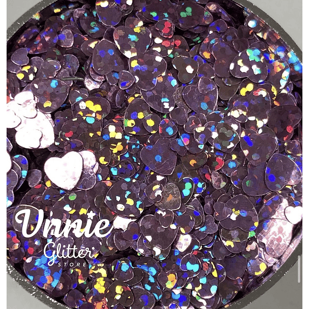 Glitter PVC metalizado Rainbow Heart  