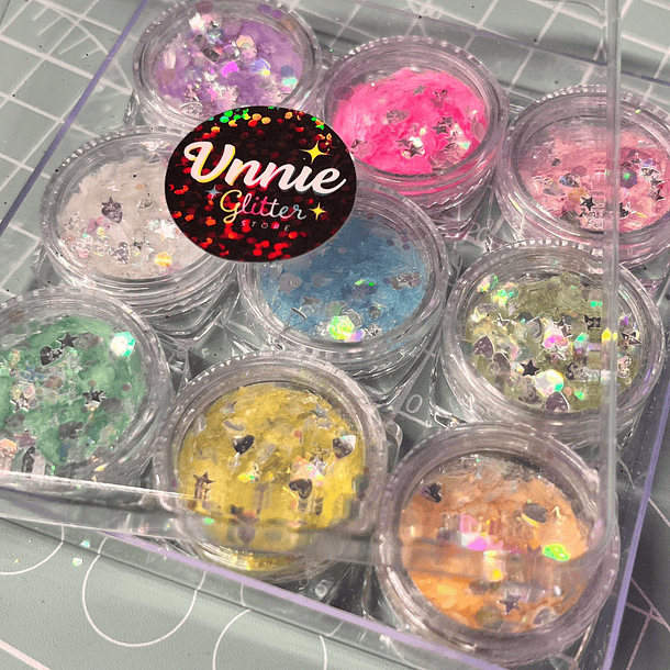 Glitter set 9 colores Unnie Box 2