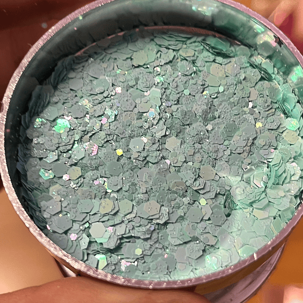 Glitter chunky Solid Turquesa 