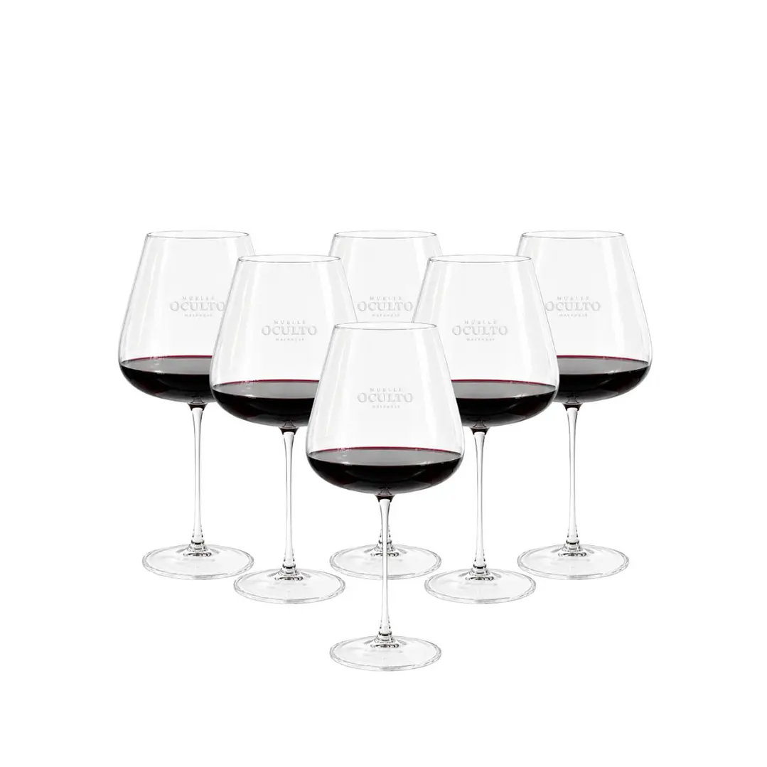 Pack 6 Copas de Cristal Grabada Muelle Oculto  1