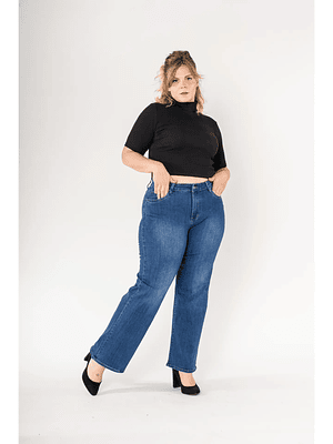 Plus Size Wide Flared Jeans Blue