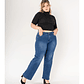 Plus Size Wide Flared Jeans Blue - thumbnail 2