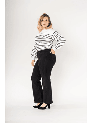 Plus Size Wide Flared Jeans Black