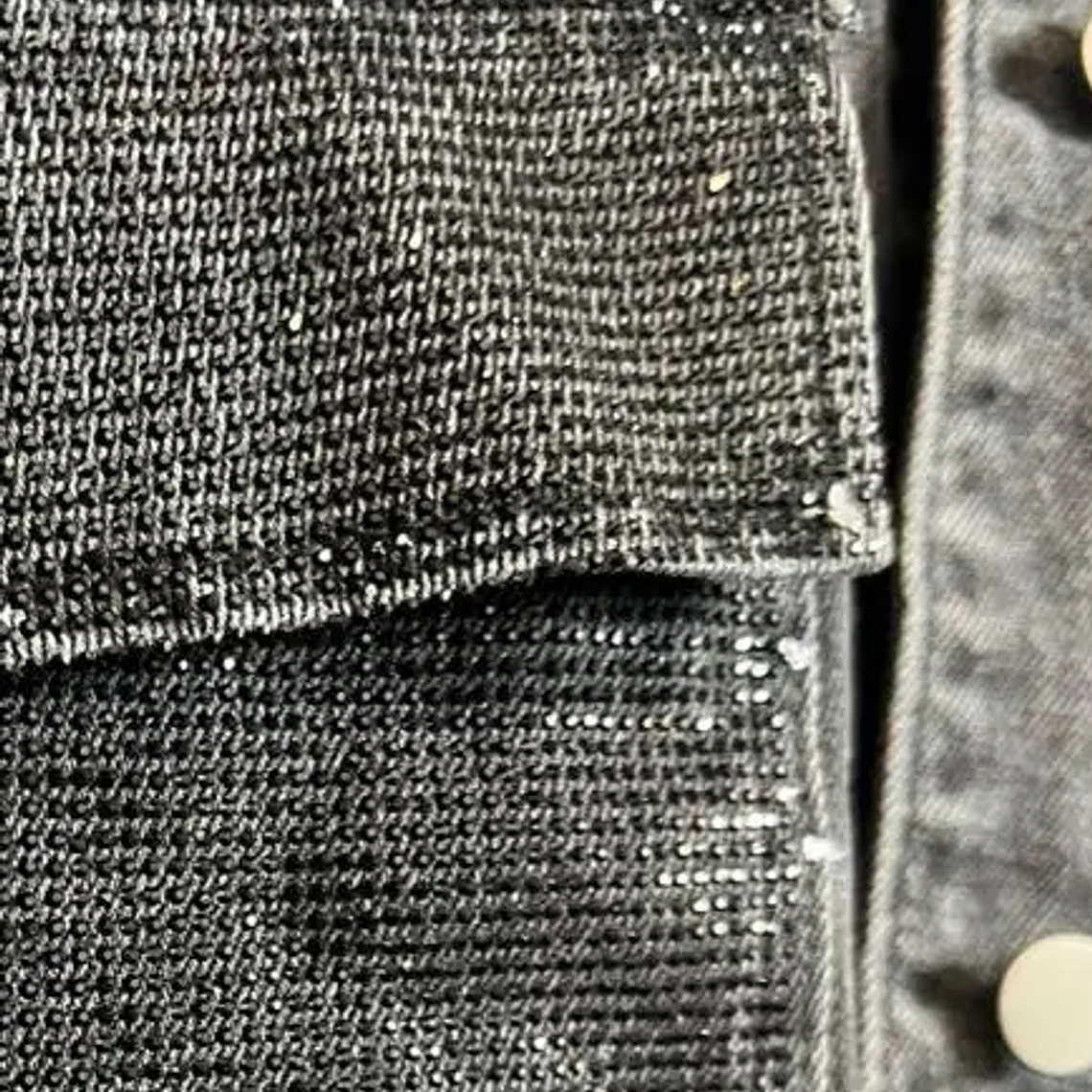 Curvy Denim Jacket with Rhinestones Black 2