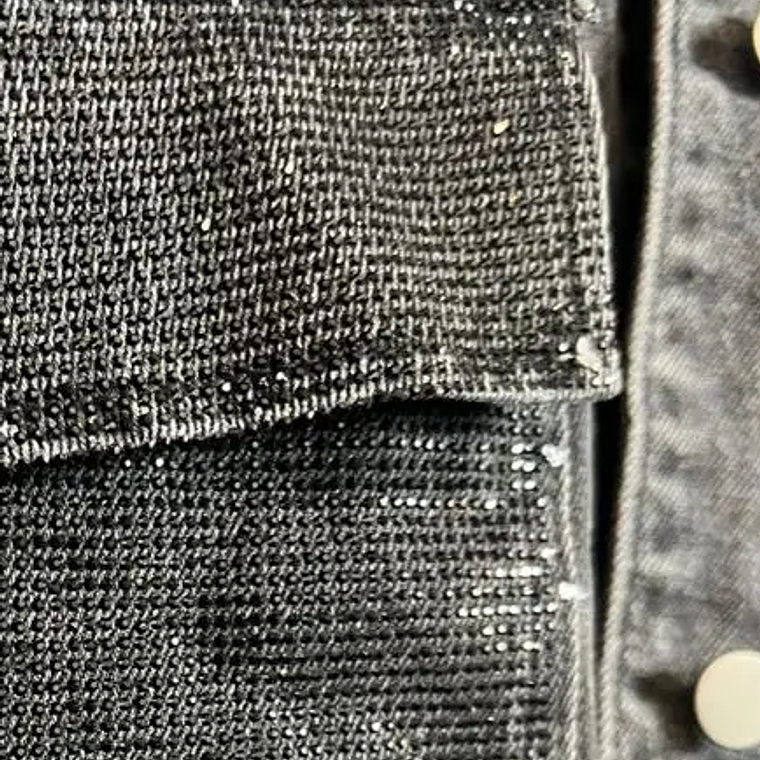 Curvy Denim Jacket with Rhinestones Black 2