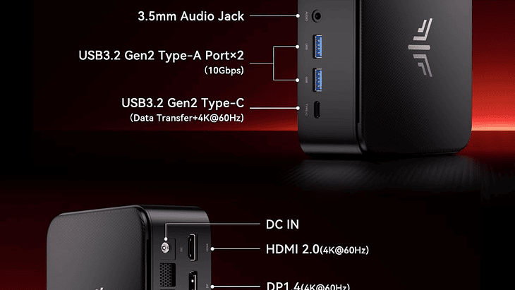 Mini PC AMD Ryzen 5 7430U | 16GB RAM | 512GB SSD 2