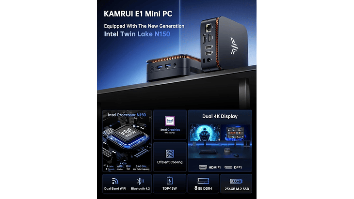 Mini PC Intel N150 12ª Gen | 8GB RAM | 256GB SSD | Windows 11 Pro 3