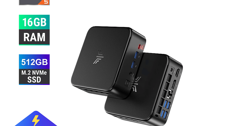 Mini PC AMD Ryzen 5 7430U | 16GB RAM | 512GB SSD 1