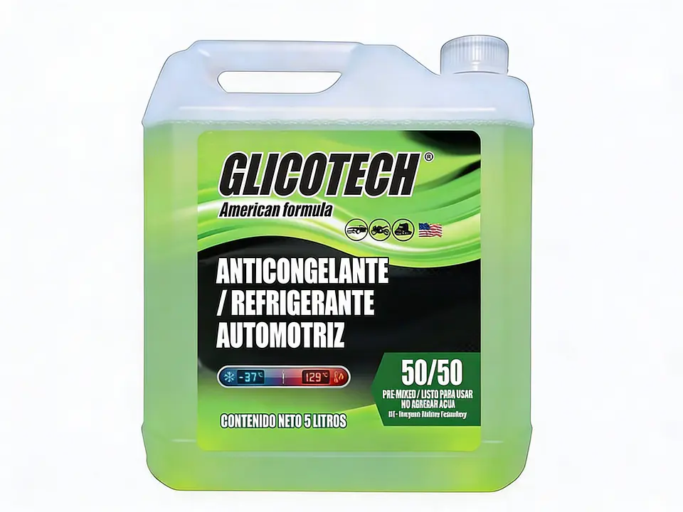 Anticongelante 5 Litros Glicotech 50/50 - Todo Tipo de Vehículo 1