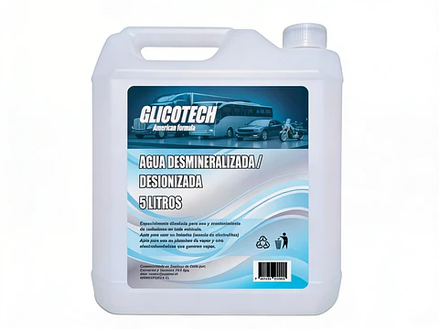 Agua Desmineralizada 5 Litros – Uso Automotriz, Radiador y Batería (Alta Pureza)