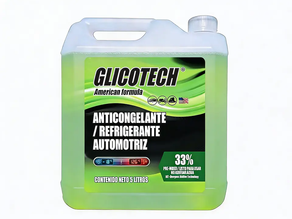 Anticongelante Glicotech Green 33% 5L - Todo Tipo de Vehículo 1