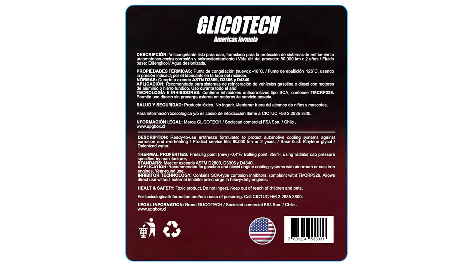 Anticongelante Glicotech Red 33% 5L - Todo Tipo de Vehículos 3