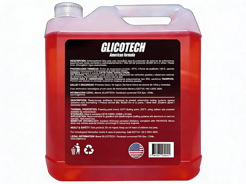 Anticongelante Glicotech Red 50/50 5L - Todo Tipo de Vehículos 