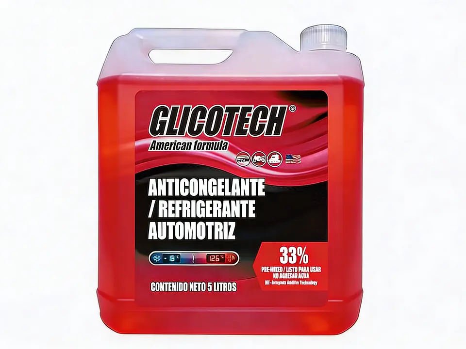 Anticongelante Glicotech Red 33% 5L - Todo Tipo de Vehículos 1