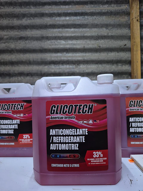 Coolant Rojo Glicotech 33% Liquido Refrigerante 5 Litros