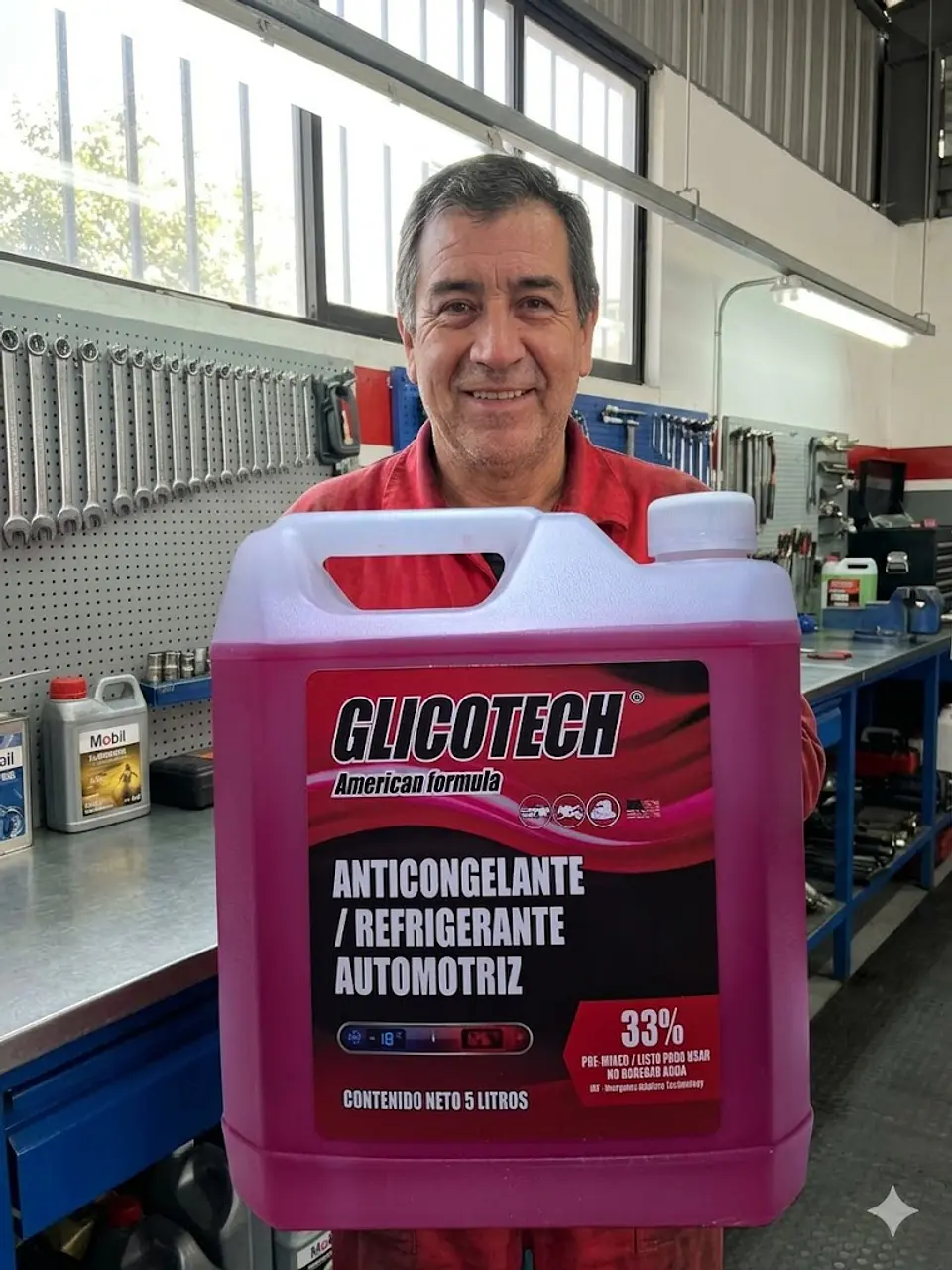 Coolant Rojo Glicotech 33% Liquido Refrigerante 5 Litros 6
