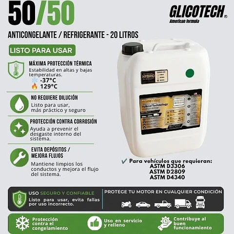 Refrigerante Verde Glicotech 50/50 20 Litros