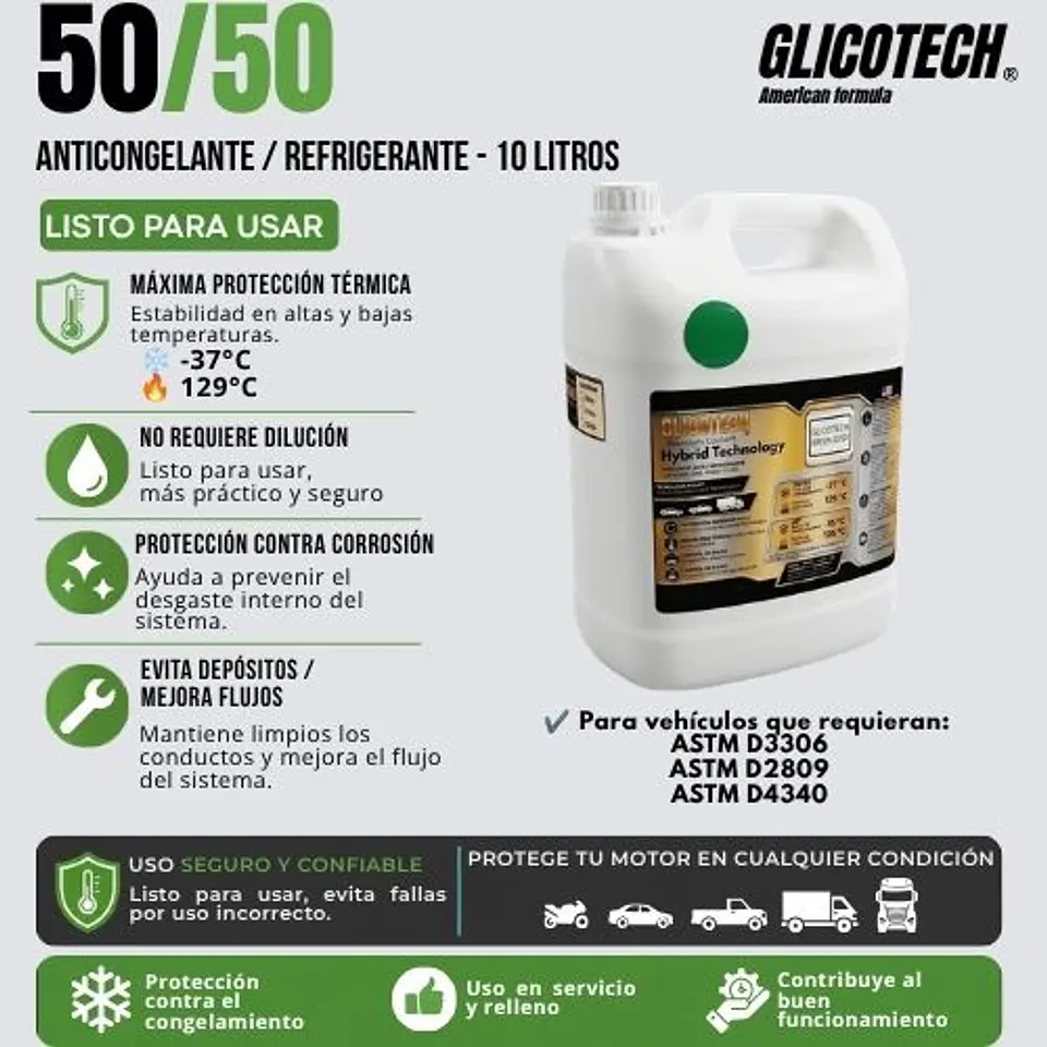 Refrigerante Verde Glicotech 50/50 10 Litros 2
