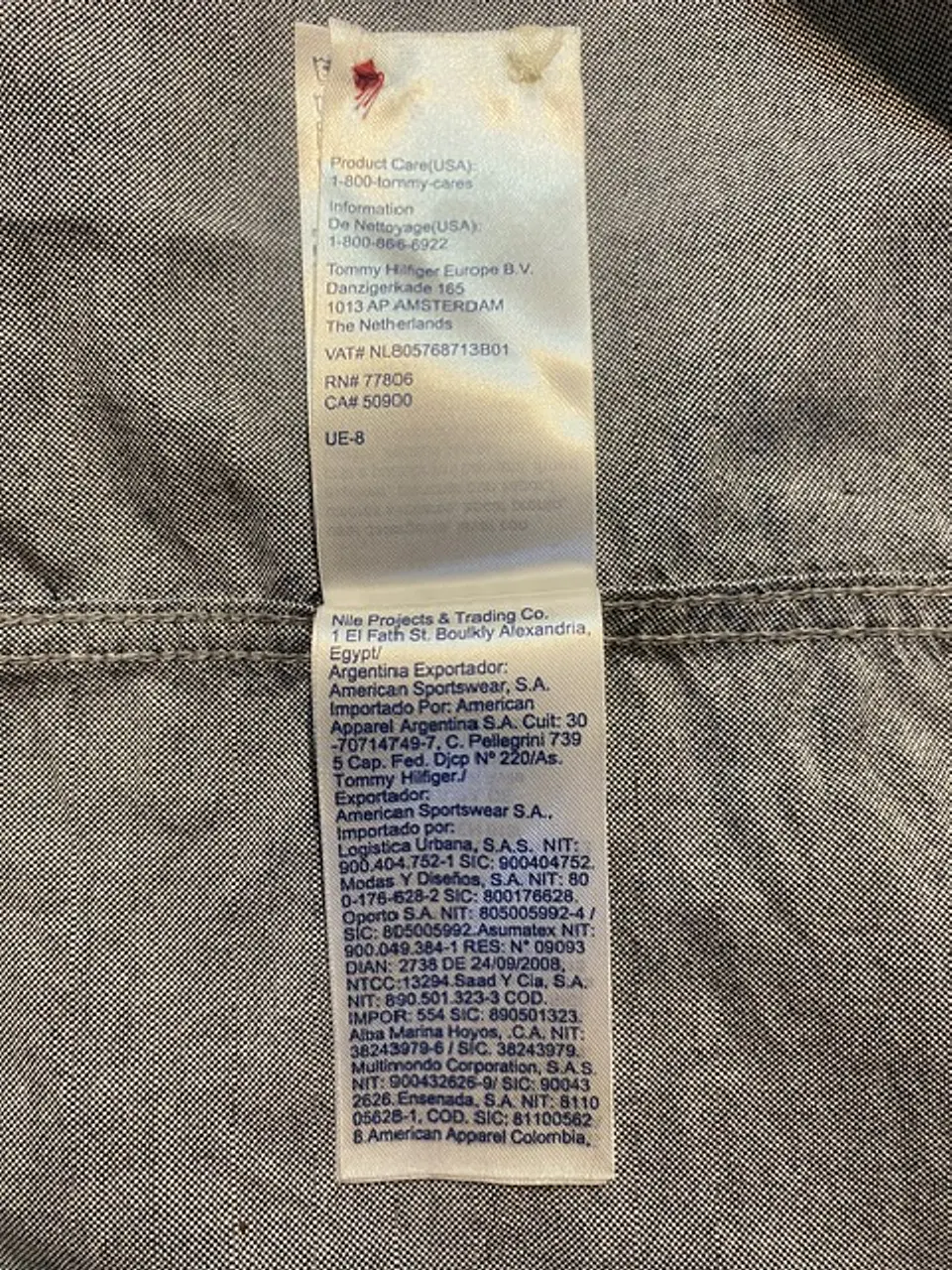 Camisa TOMMY HILFIGER Talla XXL 12