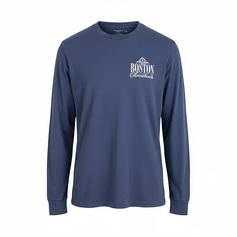 Polera Manga Larga Abercrombie & Fitch - Boston Massachusetts (Talla M)