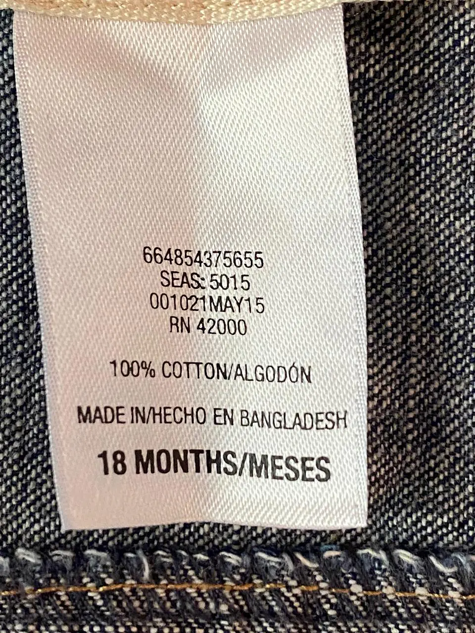 Chaqueta de Mezclilla Clásica para Bebé Wonderkids – 18 Meses 7