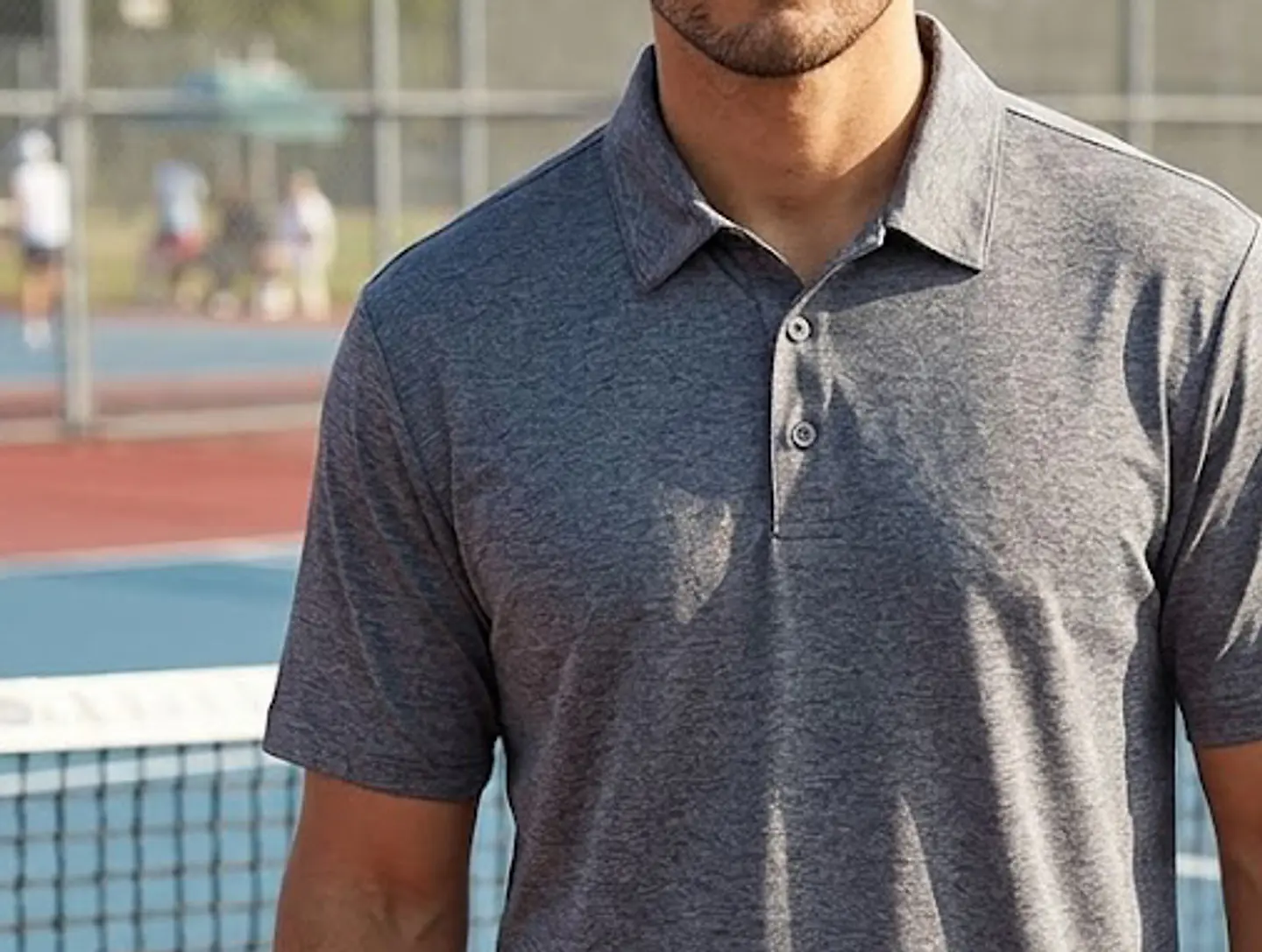Polera Grand Slam Performance Tenis/Golf – Gris Jaspeado (Talla XXL) 4