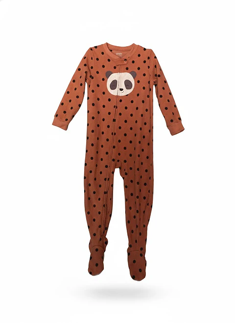 Pijama Enterito de Polar Carter's "Just One You" – Diseño Panda con Lunares (Talla 3T)